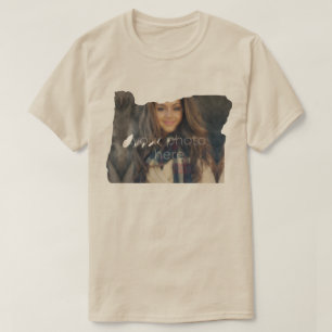 YOUR PHOTO State Of Oregon Shape T-shirt