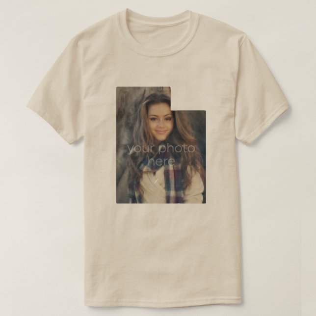 YOUR PHOTO State Of Utah Shape T-shirt (Design Front)