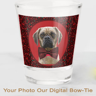 YOUR PHOTO Stylish Christmas Pet for Dog Lover Mom Shot Glass