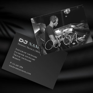 Your photo techno music DJ Business Card