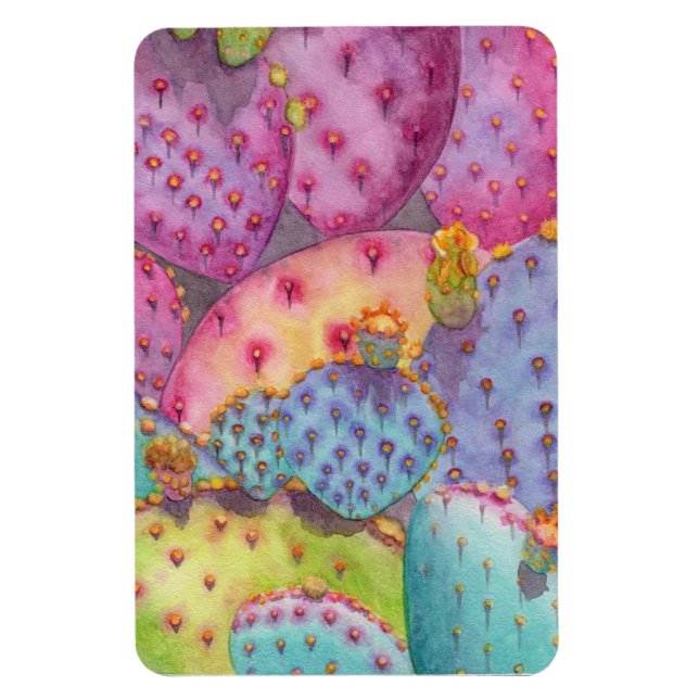 YOUR PHOTO TEMPLATE or Colorful Desert Cactus Magnet (Vertical)