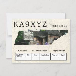 Your Photo Tennessee Shaped Cutout Custom QSL Postcard