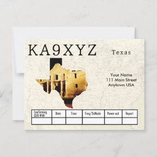 Your Photo Texas Shaped Cutout Custom QSL Postcard