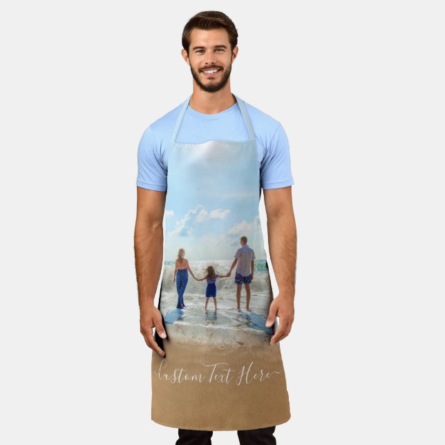 Your Photo Text Apron with Custom Text (Worn)