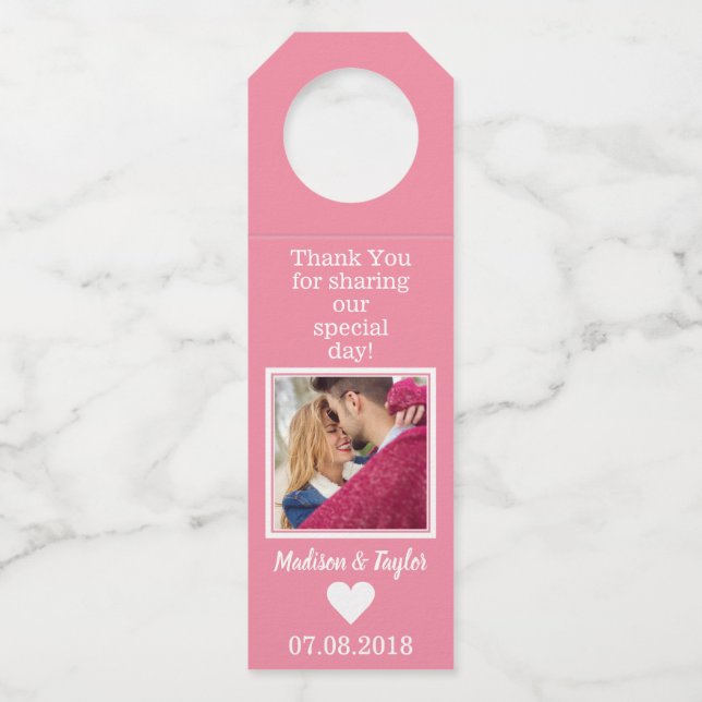 YOUR Photo, text & colour bottle hangers (Front)