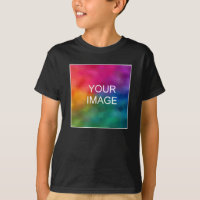 Your Photo Text Name Youth Boys Front Print Black