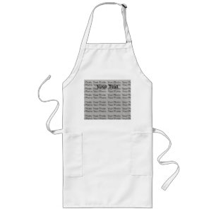 Your Photo & Text White Long Apron Template
