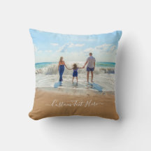 Your Photo Throw Pillow with Custom Text