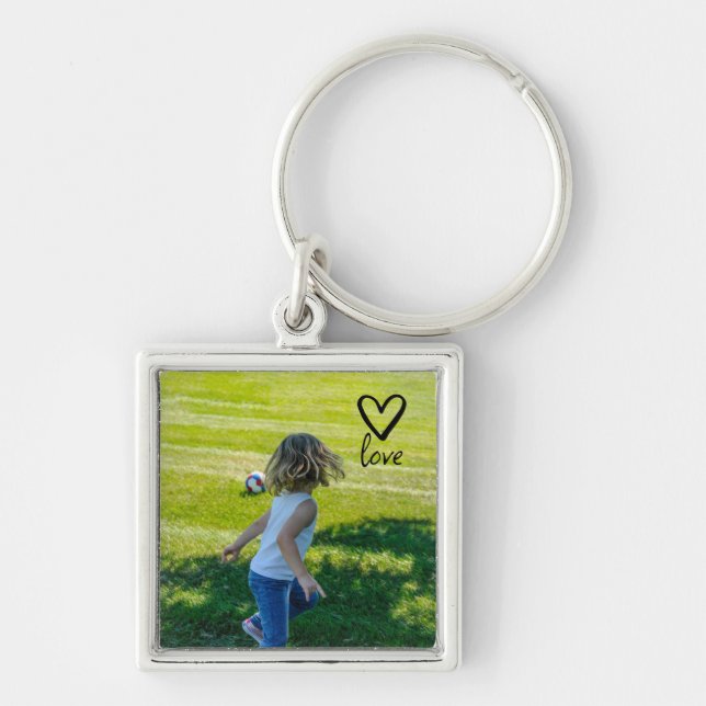 Your photo tiny heart love key ring (Front)