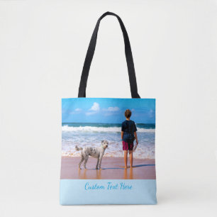 Your Photo Tote Bag with Custom Text