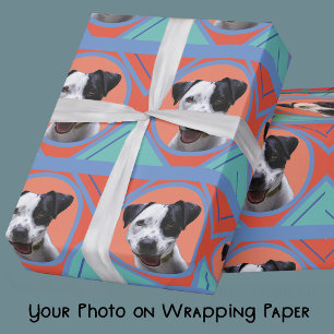 Your Photo Traditional Aztec Colours Blue-Turquois Wrapping Paper