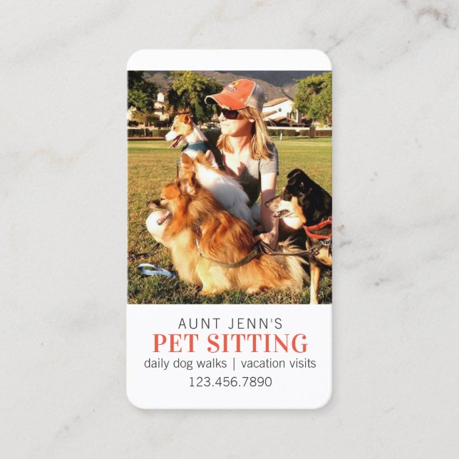 Your Photo Vertical | Simple White Photograph Business Card (Front)