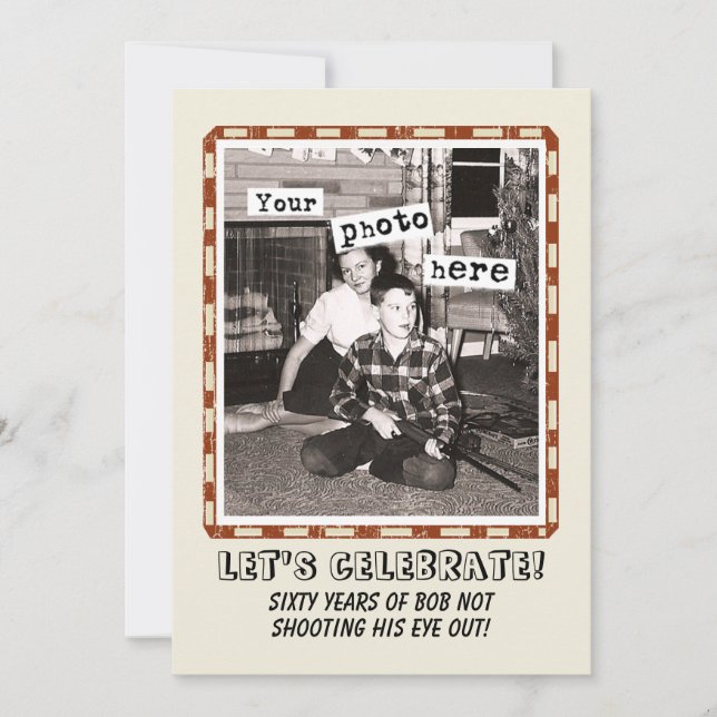 Your Photo Vintage Cowboy Party Invitation (Front)