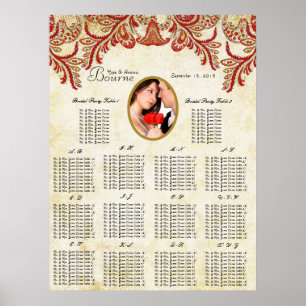 Your Photo Vintage Seating Chart Alphabetical