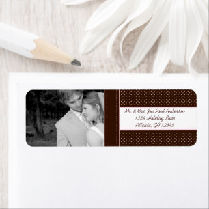 Your Photo Wedding Deep Brown & Pink Dots