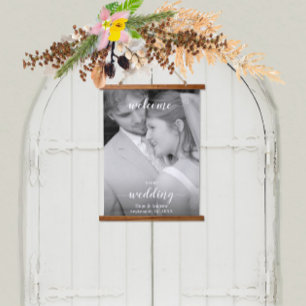 Your Photo Wedding Seating Chart and Welcome Sign  Hanging Tapestry