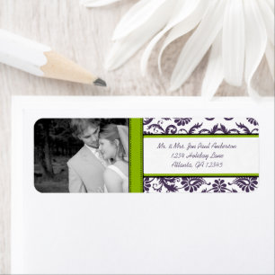 Your Photo Wedding Vintage Apple Green Damask