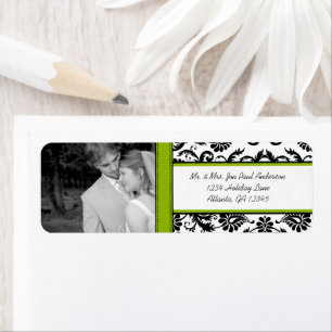 Your Photo Wedding Vintage Apple Green Damask