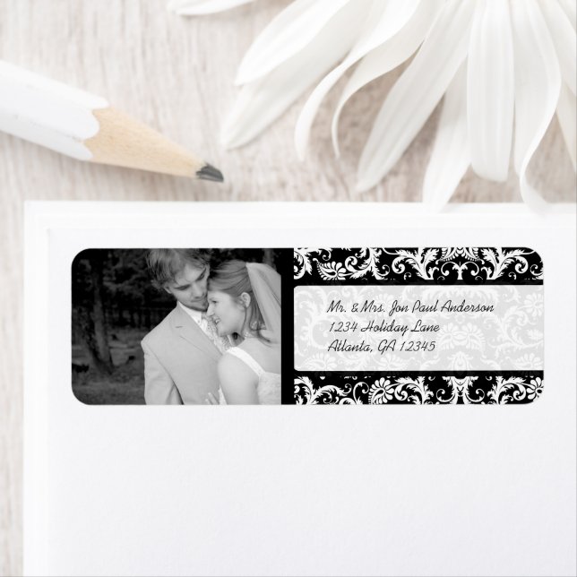 Your Photo Wedding Vintage Black Damask (Insitu)