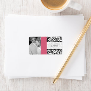 Your Photo Wedding Vintage Honeysuckle Damask Label