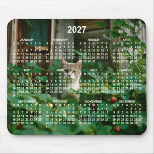 Your Photo White Numbers 2027 Calendar Mouse Mat