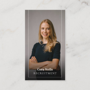 Your photo, white opaque border modern business ca business card