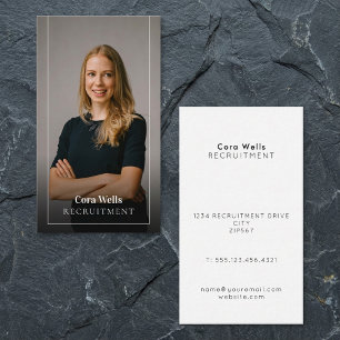 Your photo, white opaque border modern business ca card