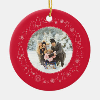 Your photo with Original Handrawn Christmas Wreath Ceramic Tree Decoration