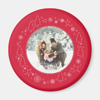 Your photo with Original Handrawn Christmas Wreath Magnet