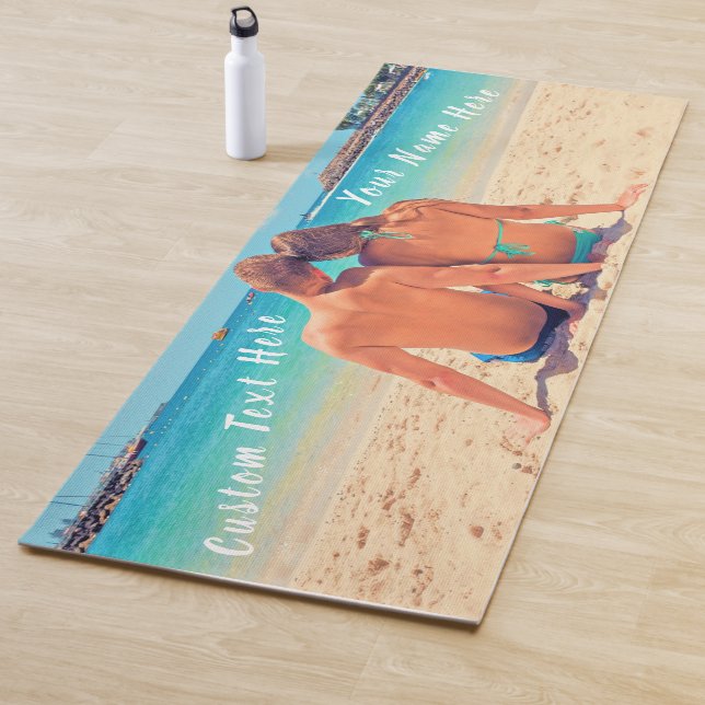 Your Photo Yoga Mat with Custom Text Name (In Situ)
