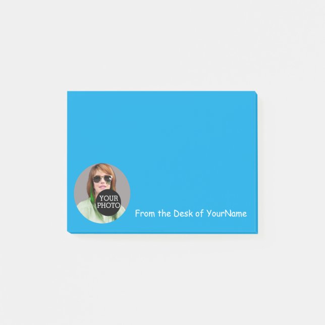 Your Photo Your Message Customise Easily Blue Post-it Notes (Front)