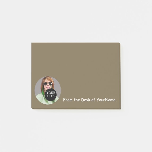 Your Photo Your Message Customise Easily Taupe Post-it Notes (Front)