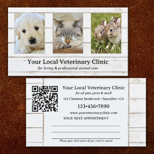 Your Photos Animal Veterinary Clinic Appointment  Business Card