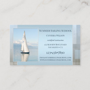 Your Photos Blue Grey Geometric Nautical Business Card