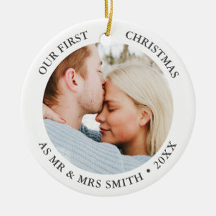 Your Photos Christmas Wedding Custom Ceramic Tree Decoration