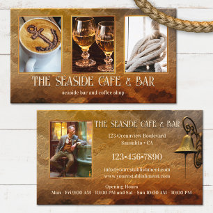 Your Photos Coastal Coffee Shop Bar Business Card