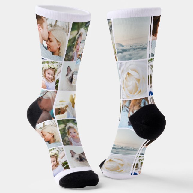 Your Photos Custom Collage Photo Modern Socks (Angled)