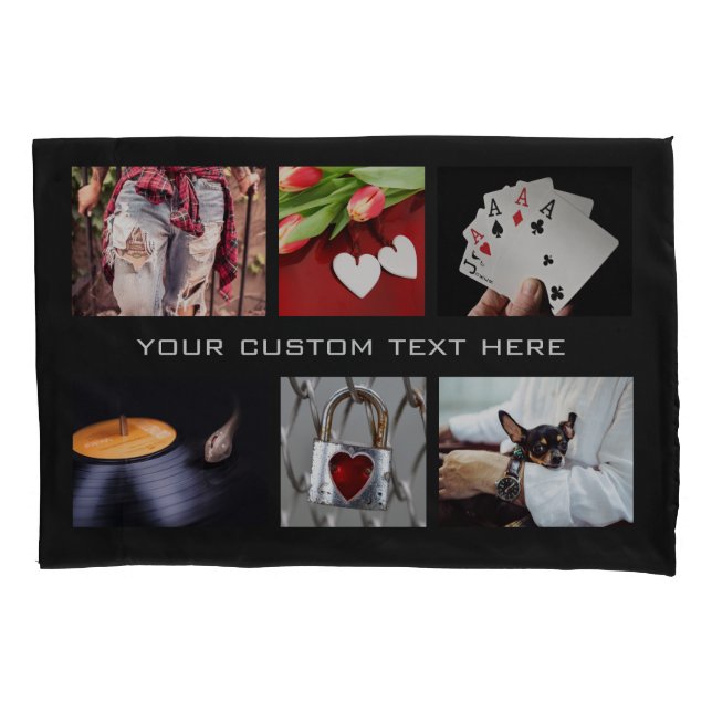 YOUR PHOTOS custom collage template pillow cases (Front)