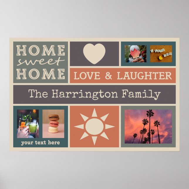 YOUR PHOTOS custom collage template poster (Front)