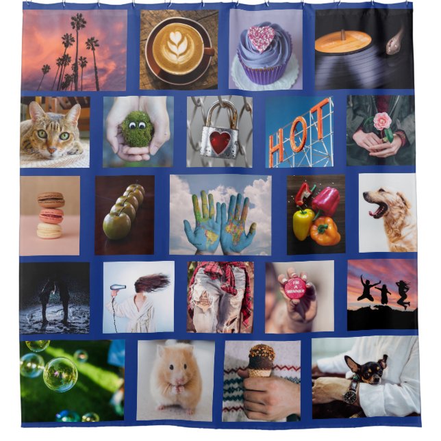 YOUR PHOTOS custom collage template shower curtain (Front)