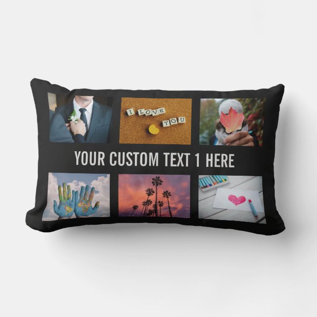 YOUR PHOTOS custom collage template throw pillow (Front)