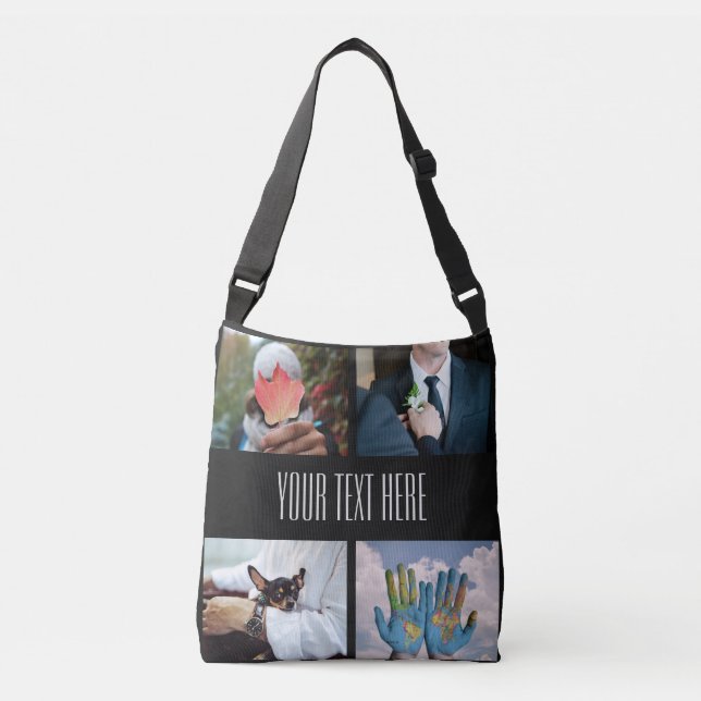 YOUR PHOTOS custom collage template tote bags (Front)