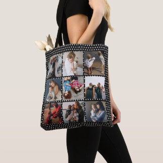 YOUR PHOTOS custom collage template tote bags