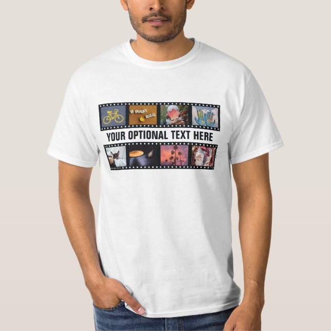 YOUR PHOTOS custom "film strips" clothing T-Shirt (Front)