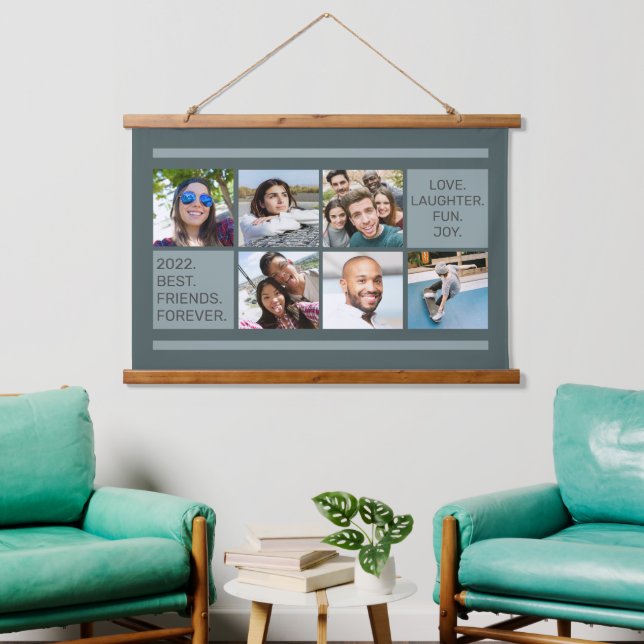 YOUR PHOTOS Custom Text Hanging Tapestry (Living Room)