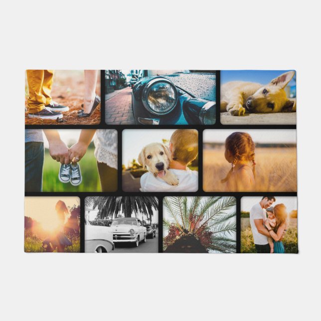 Your Photos Doormat Collage Black (Front)