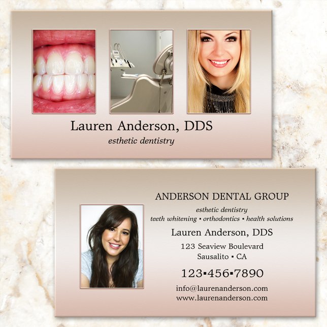 Your Photos Elegant Professional Dentist Business Card (Creator Uploaded)