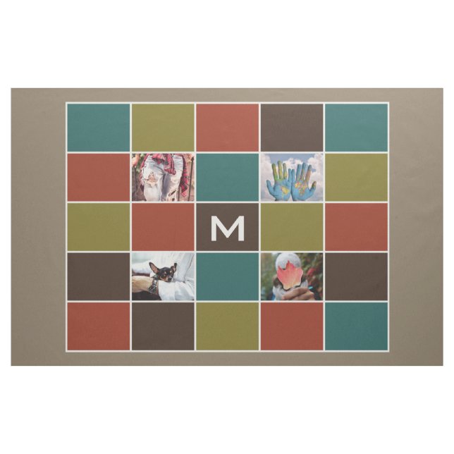 YOUR PHOTOS & MONOGRAM custom fabric (Yard)