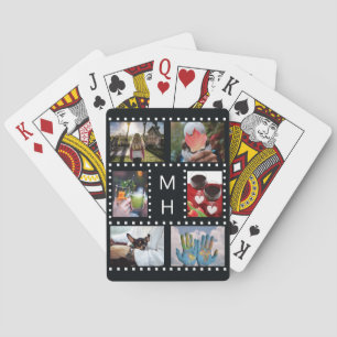 YOUR PHOTOS & MONOGRAM "film strip" playing cards