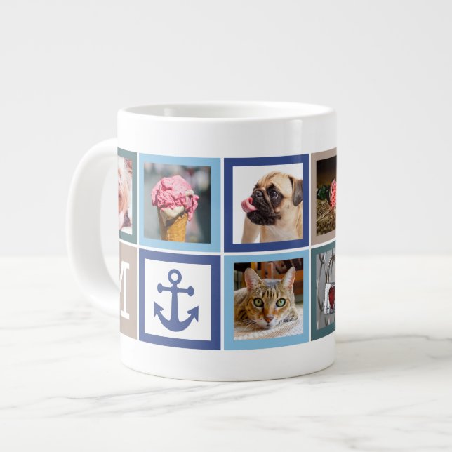 YOUR PHOTOS & MONOGRAM jumbo mug (Front Left)